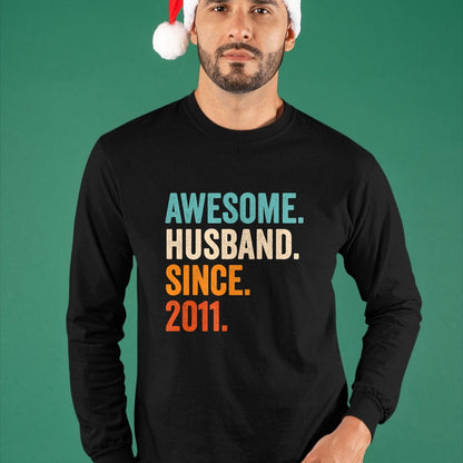 Best Wife Shirt, Wife and Husband Unisex T-Shirt/Hoodie/Sweatshirt HLT00 - Awesome Husband Since 2011 13th wedding anniversary 13 years T-Shirt