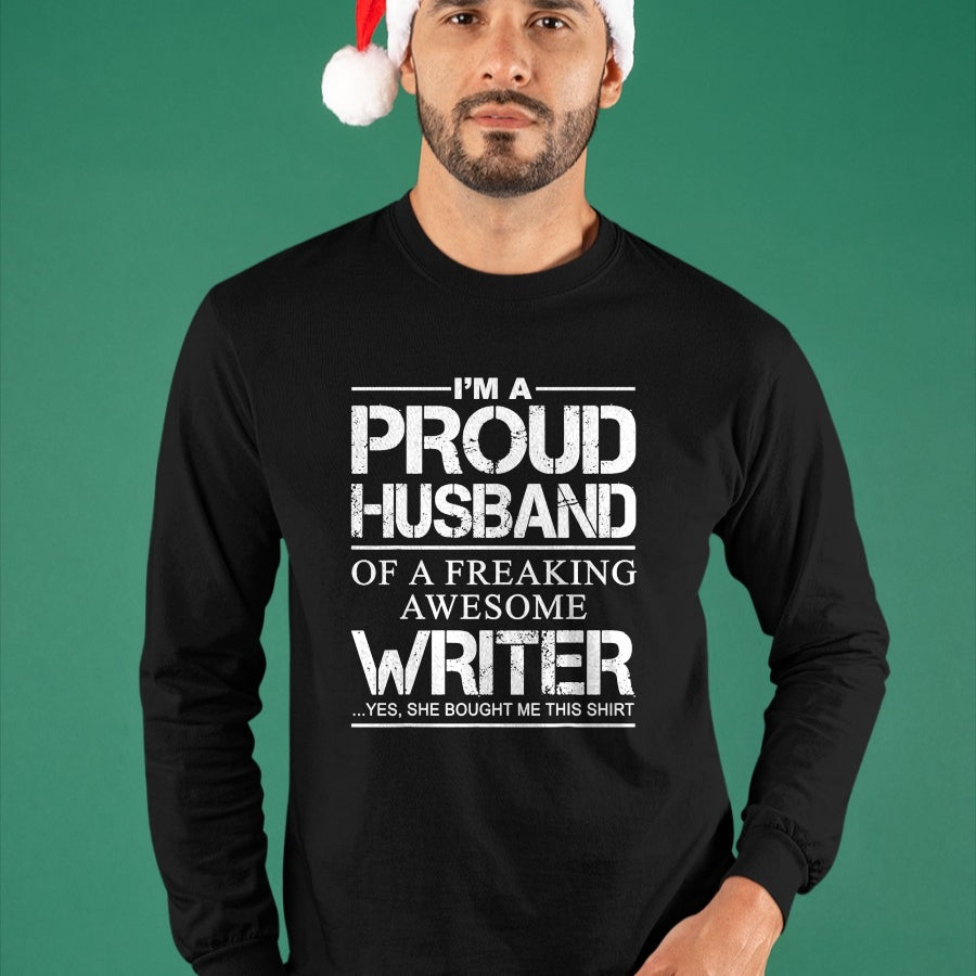 Best Wife Shirt, Wife and Husband Unisex T-Shirt/Hoodie/Sweatshirt HLT00 - Mens Proud Husband Of Awesome Writer Tee Gift - Author's Husband T-Shirt