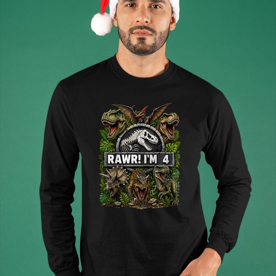 Best Dinosaur Lover Shirt, Funny Dinosaur UnisexT-Shirt/Hoodie/Sweatshirt HLT00 - Kids Rawr I_m 4 Years Old Boys Kids T-Rex Dinosaur 4th Birthday T-Shirt