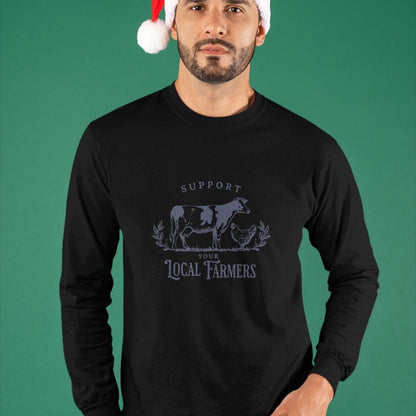 Best Farmer Life Shirt, Funny Farmer UnisexT-Shirt/Hoodie/Sweatshirt HLT00 - Support Your Local Cattle Rancher Farmer Country Farm Life T-Shirt