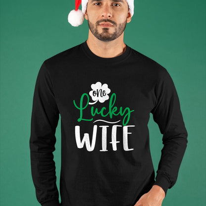 Best Wife Shirt, Wife and Husband Unisex T-Shirt/Hoodie/Sweatshirt HLT00 - Gift for wife T shirt, lucky wife   Womens Happy Saint Patricks Day Irish Shamrock One Lucky Wife V-