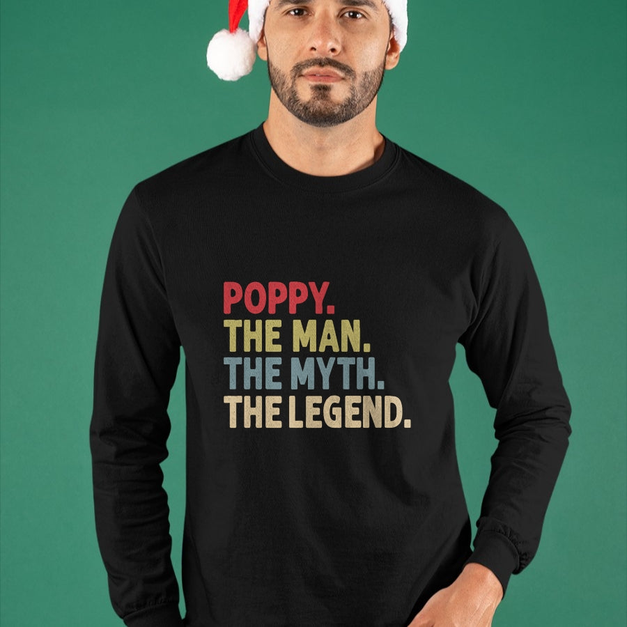 Best Grandpa Shirt, Proud Grandpa Unisex T-Shirt/Hoodie/Sweatshirt HLT00 - Poppy The Man The Myth the Legend Funny Grandpa Gift T-Shirt