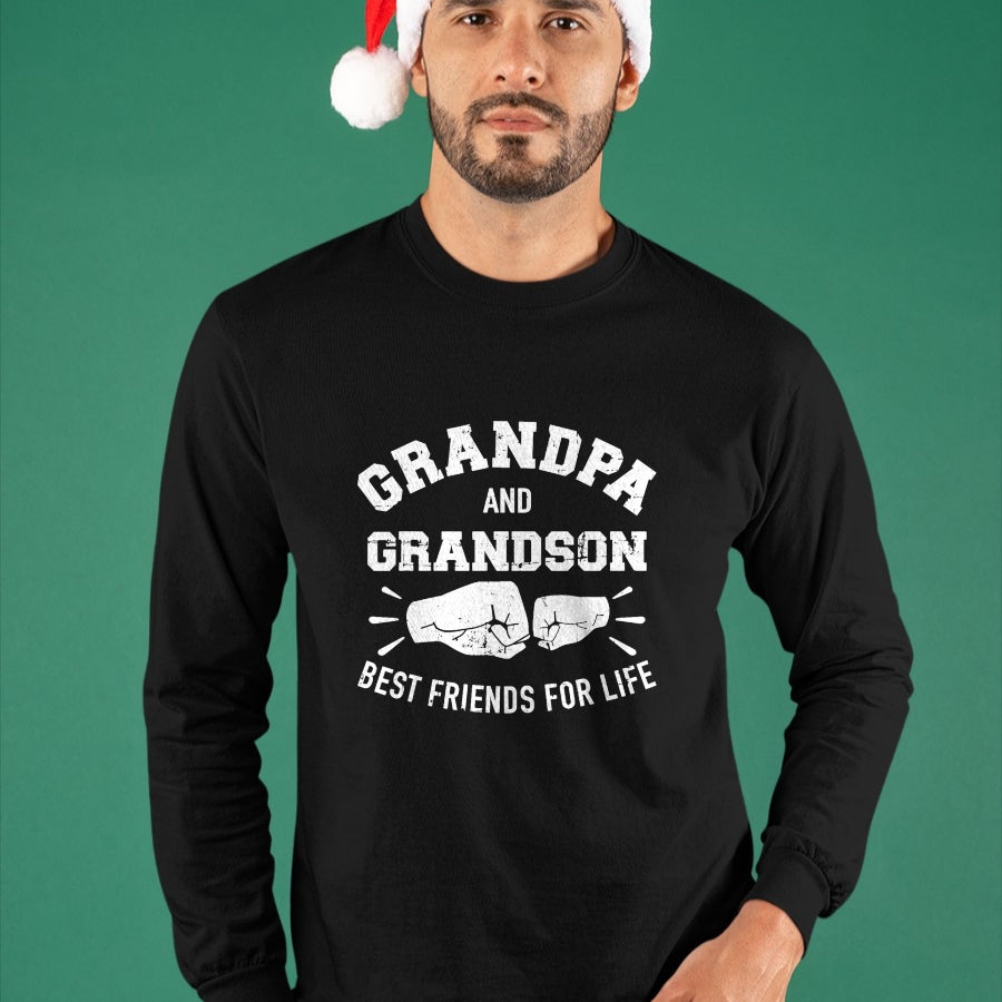 Best Grandpa Shirt, Proud Grandpa Unisex T-Shirt/Hoodie/Sweatshirt HLT00 - Grandpa and grandson friends for life T-Shirt