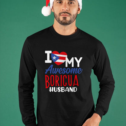 Best Wife Shirt, Wife and Husband Unisex T-Shirt/Hoodie/Sweatshirt HLT00 - Boriqua Puerto Rican Wife I Love My Awesome Boricua Husband T-Shirt