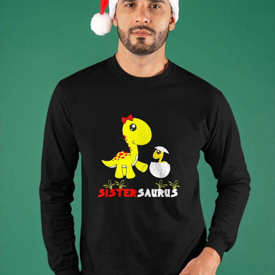 Best Dinosaur Lover Shirt, Funny Dinosaur UnisexT-Shirt/Hoodie/Sweatshirt HLT00 - Sistersaurus T-Rex Dinosaur Sister Dinosaur Sister T-Shirt, Men, Black, 3X-Large