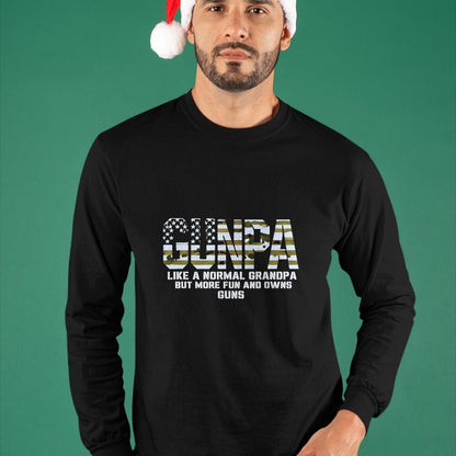 Best Grandpa Shirt, Proud Grandpa Unisex T-Shirt/Hoodie/Sweatshirt HLT00 - Gunpa Like A Normal Grandpa But More Fun And Owns Guns T-Shirt