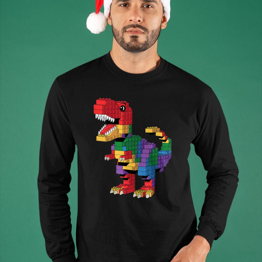 Best Dinosaur Lover Shirt, Funny Dinosaur UnisexT-Shirt/Hoodie/Sweatshirt HLT00 - Master Builder Men Boys Kids Building Bricks Dinosaur T-Rex T-Shirt