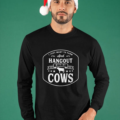 Best Farmer Life Shirt, Funny Farmer UnisexT-Shirt/Hoodie/Sweatshirt HLT00 - Hang Out with My Cows Farming Farmer Cow Herd T-Shirt