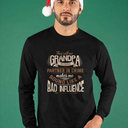 Best Grandpa Shirt, Proud Grandpa Unisex T-Shirt/Hoodie/Sweatshirt HLT00 - Funny Grandpa, Partner in Crime Phrase, Granddad Humor T-Shirt (1)