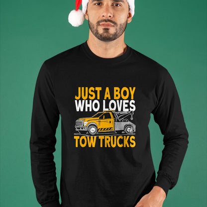 Best Truck Driver Life Shirt, Funny Trucker UnisexT-Shirt/Hoodie/Sweatshirt HLT00 - Just a boy who loves tow trucks tow truck driver T-Shirt