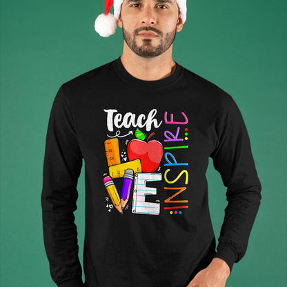 Best Teacher Shirt, Funny Teacher UnisexT-Shirt/Hoodie/Sweatshirt HLT00 - Cute Teach Love and Inspire Men Women Teacher T-Shirt