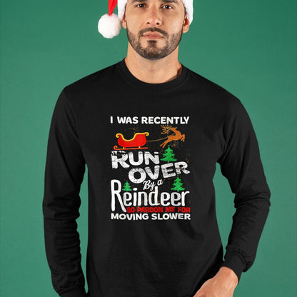Best Grandma Shirt, Proud Grandma Unisex T-Shirt/Hoodie/Sweatshirt HLT00 - Grandma Got Run Over By A Reindeer Christmas So Pardon Me T-Shirt (1)