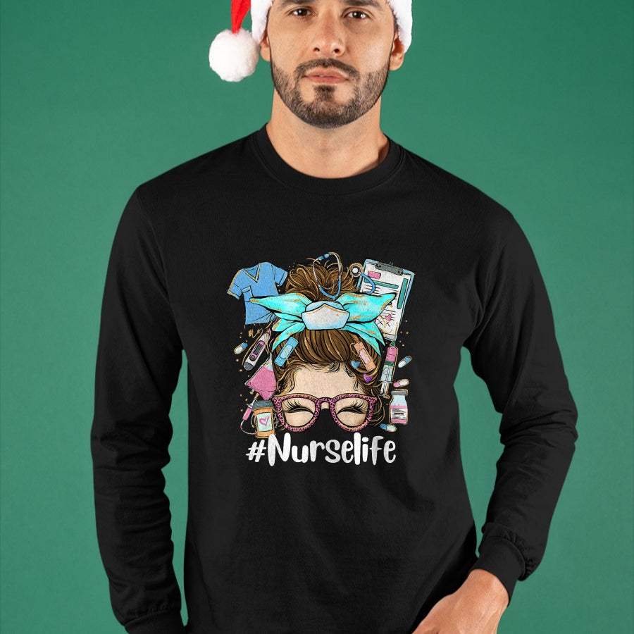 Funny Nurse Shirt, Nurse Unisex T-Shirt/Hoodie/Sweatshirt HLT00 - Funny NurseLife Nurse T-Shirt (1)