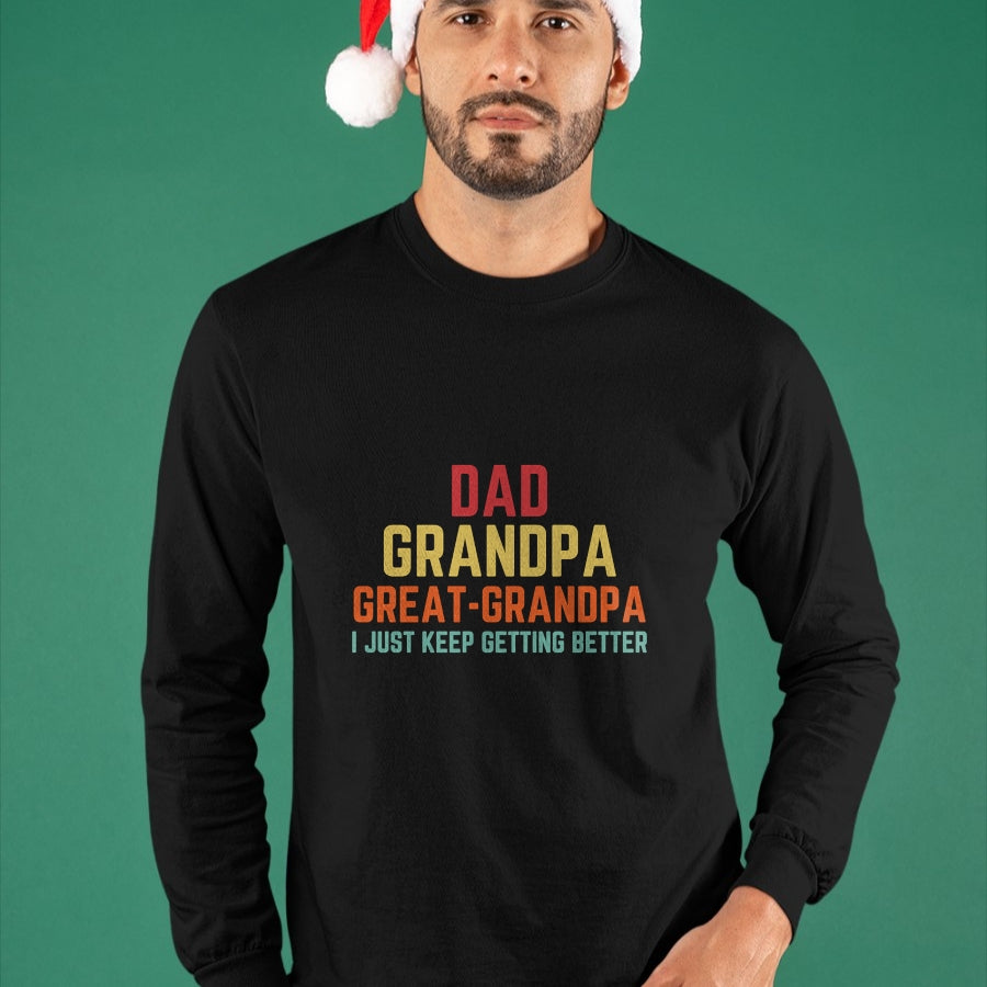 Best Grandpa Shirt, Proud Grandpa Unisex T-Shirt/Hoodie/Sweatshirt HLT00 - Fathers Day Gift from Grandkids Dad Grandpa Great Grandpa Long Sleeve T-Shirt