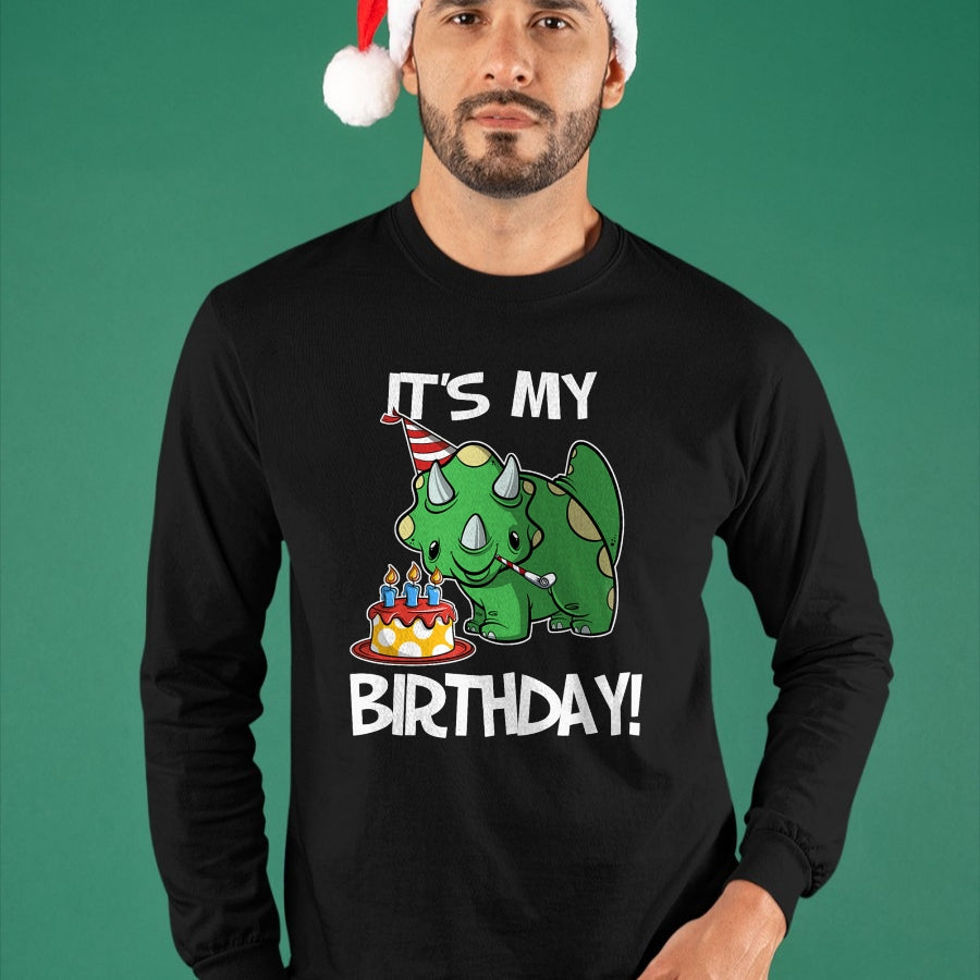 Best Dinosaur Lover Shirt, Funny Dinosaur UnisexT-Shirt/Hoodie/Sweatshirt HLT00 - OKAI Birthday Tees Unisex-Kids Triceratops Dinosaur Birthday T-Shirt, Black, Small