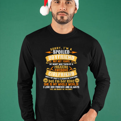 Best Wife Shirt, Wife and Husband Unisex T-Shirt/Hoodie/Sweatshirt HLT00 - Sorry I'm A Spoiled Boyfriend by Freaking Awesome Girlfriend T-Shirt (3)