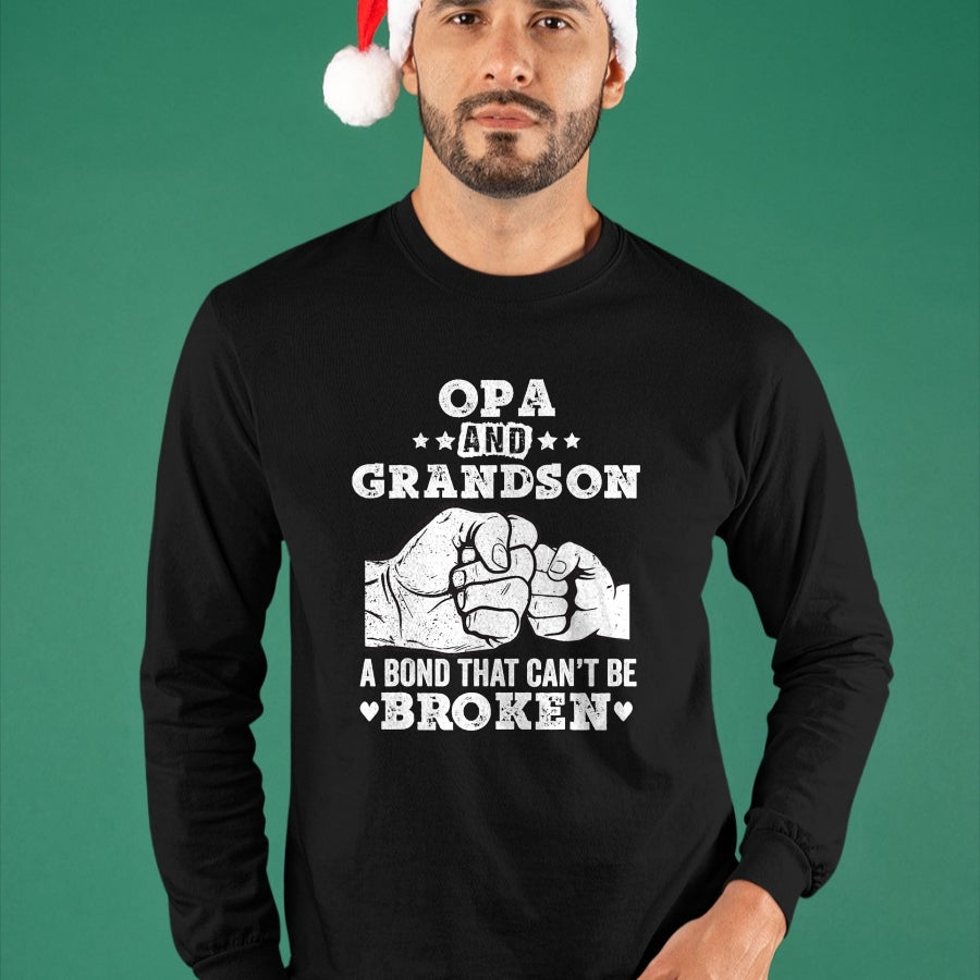 Best Grandpa Shirt, Proud Grandpa Unisex T-Shirt/Hoodie/Sweatshirt HLT00 - Opa and grandson a bond that cant be broken Grandpa gift T-Shirt