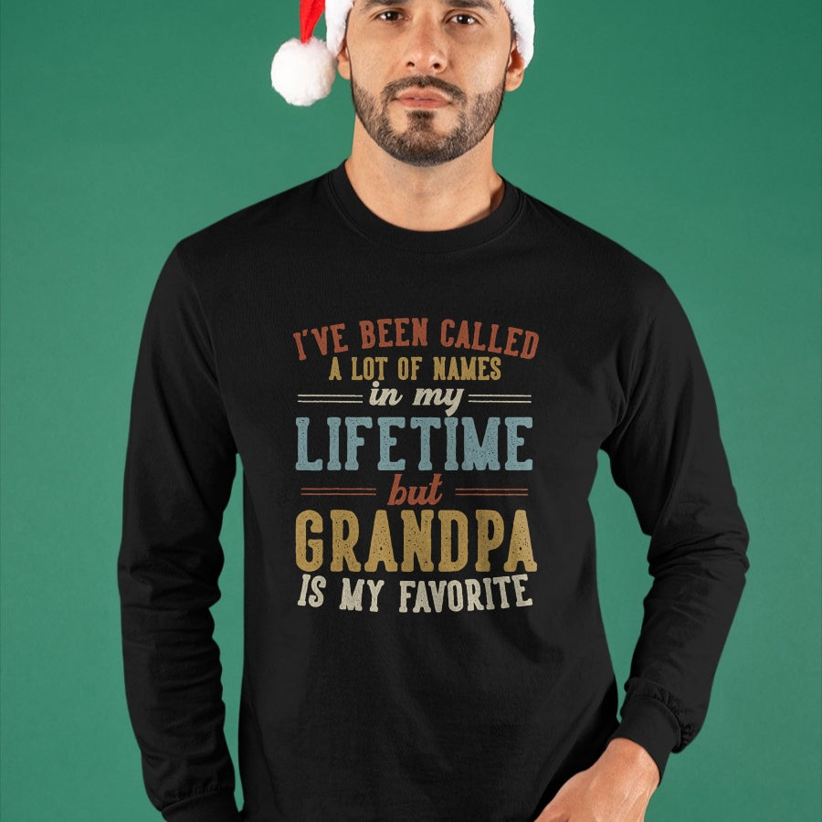 Best Grandpa Shirt, Proud Grandpa Unisex T-Shirt/Hoodie/Sweatshirt HLT00 - Grandpa Is My Favorite Name - Father's Day Grandpa T-Shirt (1)