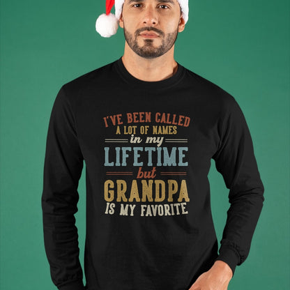 Best Grandpa Shirt, Proud Grandpa Unisex T-Shirt/Hoodie/Sweatshirt HLT00 - Grandpa Is My Favorite Name - Father's Day Grandpa T-Shirt (1)
