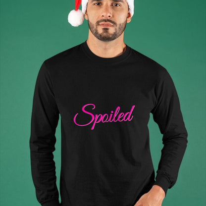 Best Wife Shirt, Wife and Husband Unisex T-Shirt/Hoodie/Sweatshirt HLT00 - Womens Spoiled - Pink Lettering T-Shirt