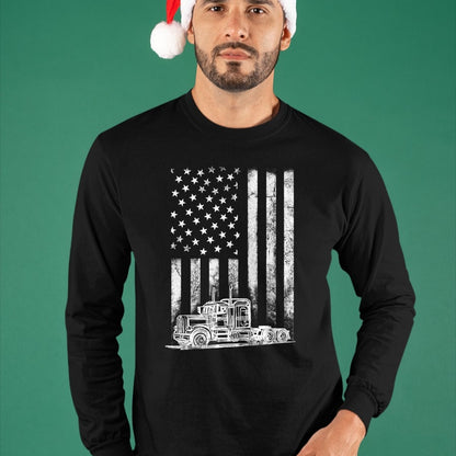Best Truck Driver Life Shirt, Funny Trucker UnisexT-Shirt/Hoodie/Sweatshirt HLT00 - Truck Driver American Flag Trucker Vintage Men Women Gift T-Shirt Small