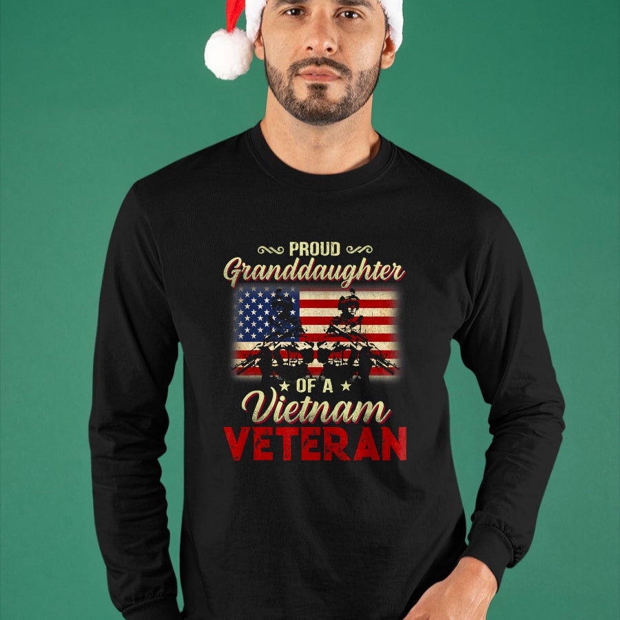 Best Grandpa Shirt, Proud Grandpa Unisex T-Shirt/Hoodie/Sweatshirt HLT00 - Proud Granddaughter Of A Vietnam Veteran Grandpa T-Shirt