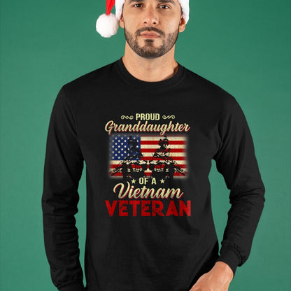 Best Grandpa Shirt, Proud Grandpa Unisex T-Shirt/Hoodie/Sweatshirt HLT00 - Proud Granddaughter Of A Vietnam Veteran Grandpa T-Shirt