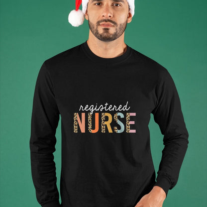 Funny Nurse Shirt, Nurse Unisex T-Shirt/Hoodie/Sweatshirt HLT00 - RN Nurse Leopard Print Registered Nurse Nursing School Women T-Shirt