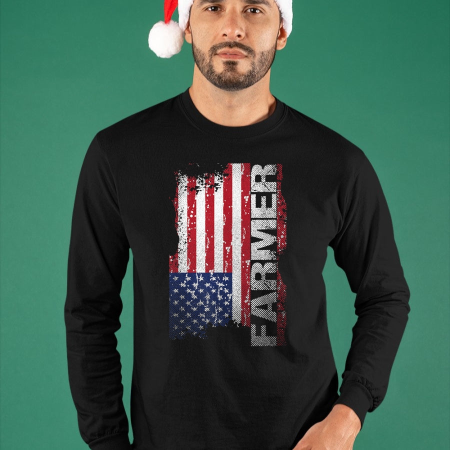 Best Farmer Life Shirt, Funny Farmer UnisexT-Shirt/Hoodie/Sweatshirt HLT00 - USA Flag Farmer T-Shirt, American Farmers Tee T-Shirt