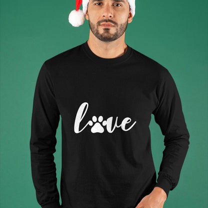 Dog Love Shirt, Dog Lover Gift T-Shirt/Hoodie/Sweatshirt HLT00 - Paw Print Love Heart Funny Cool Dog Cat Mom Pet Animal Lover T-Shirt