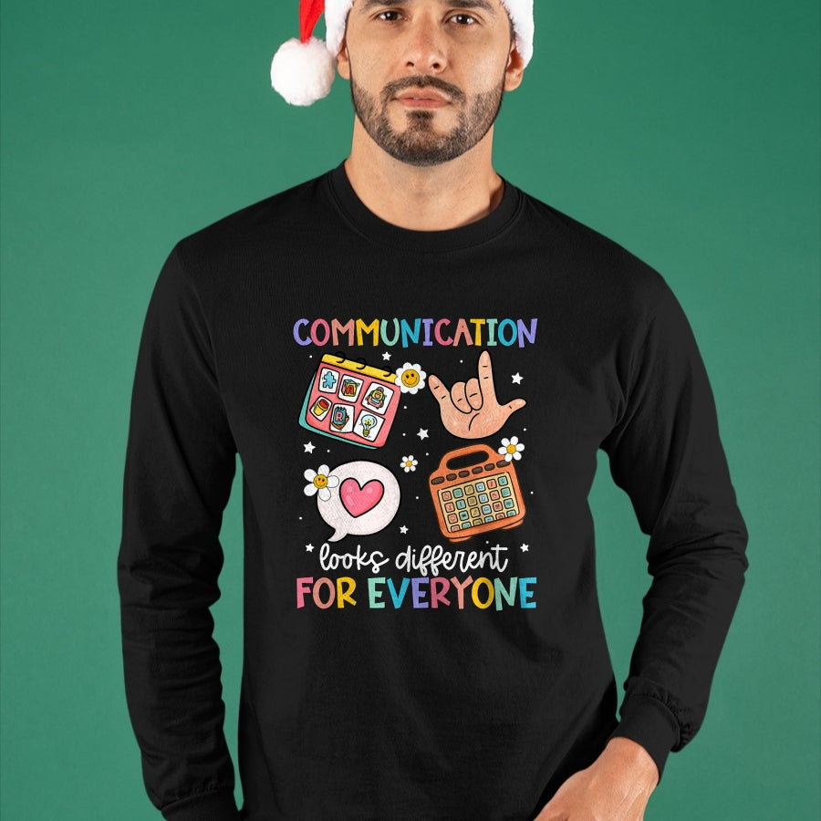 Best Teacher Shirt, Funny Teacher UnisexT-Shirt/Hoodie/Sweatshirt HLT00 - Communication Looks Different for Everyone SPED Teacher ASD T-Shirt