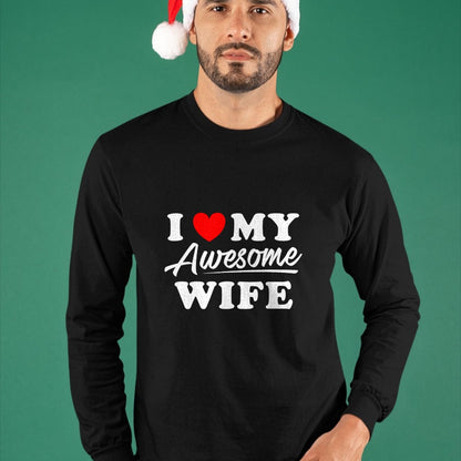 Best Husband Shirt, Wife and Husband Unisex T-Shirt/Hoodie/Sweatshirt HLT00 - I Love My Awesome Wife T Shirt for Men T-Shirt