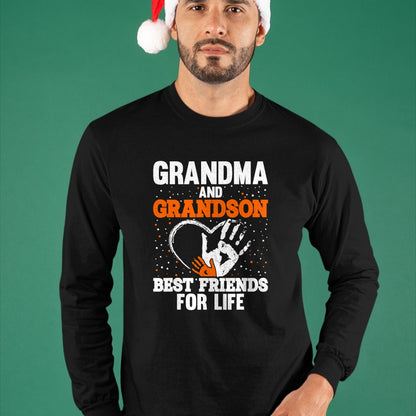Best Grandpa Shirt, Proud Grandpa Unisex T-Shirt/Hoodie/Sweatshirt HLT00 - Grandma and Grandson Best Friends for Life T-Shirt