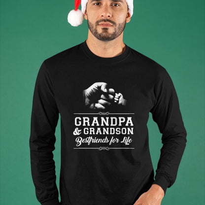 Best Grandpa Shirt, Proud Grandpa Unisex T-Shirt/Hoodie/Sweatshirt HLT00 - Grandfather Grandson Friends Fist Bump Shirt Grandpa Grandad T-Shirt