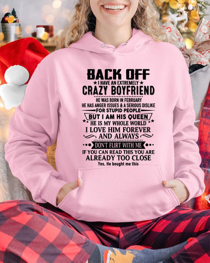 February - Back Off I Have An Extremely Crazy Boyfriend - Gift for Wife From Husband HLT02 (SKUT-BACKOFF-02)