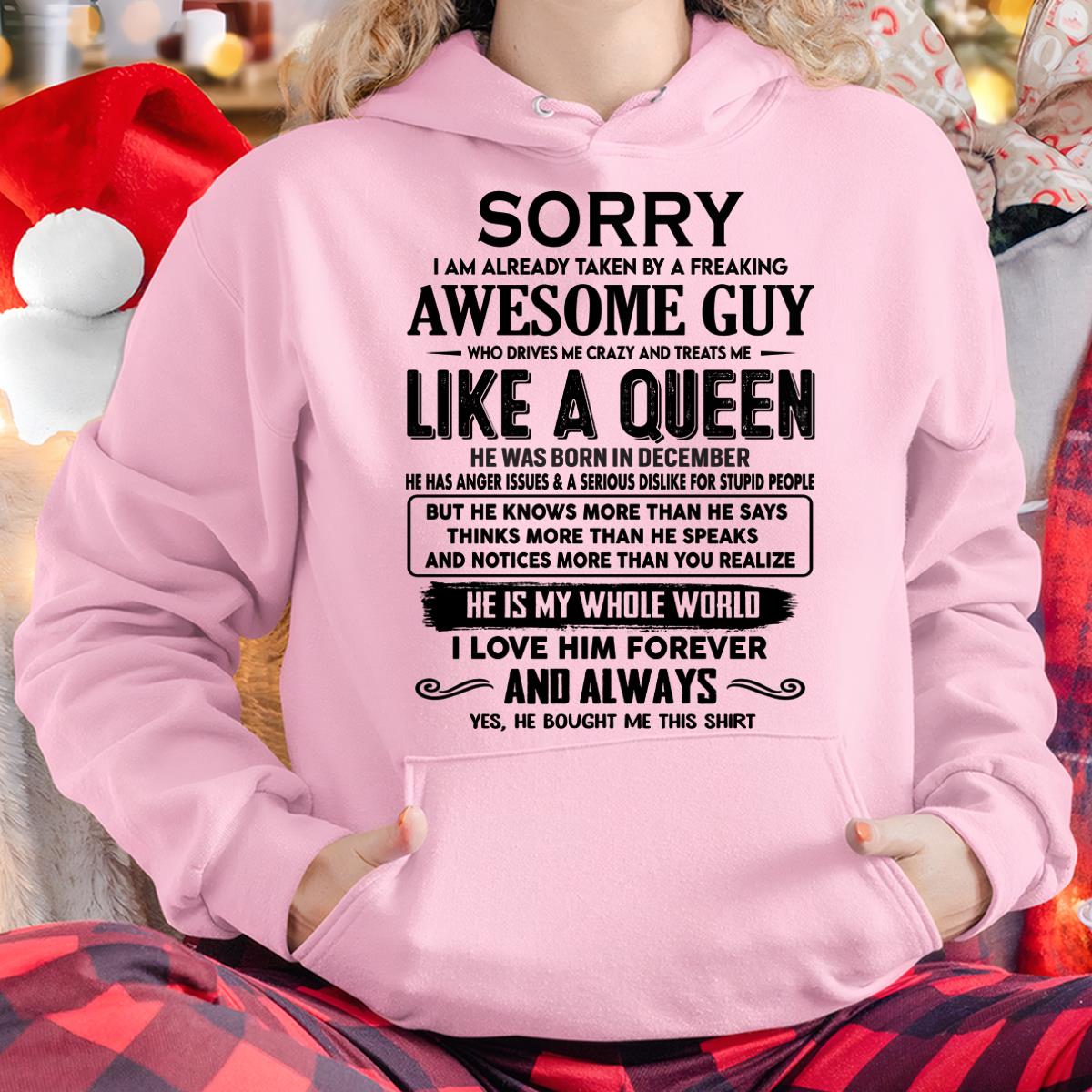 December - Sorry I am already taken by a freaking awesome guy - Gift for Wife From Husband - HLT12 (SKU-SRG-12)