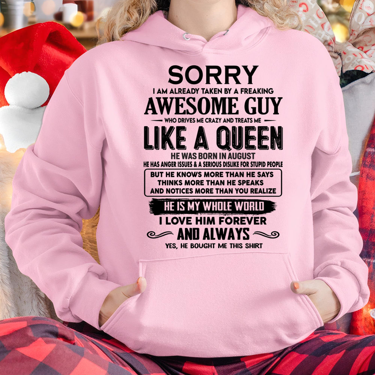August - Sorry I am already taken by a freaking awesome guy - Gift for Wife From Husband - HLT08 (SKU-SRG-08)