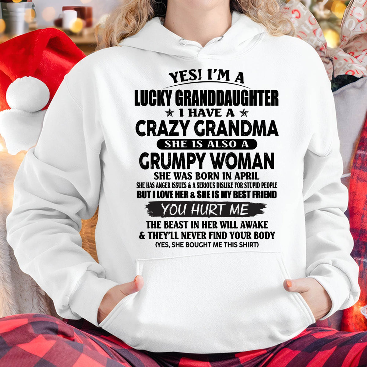 APRIL - LUCKY GRANDDAUGHTER OF CRAZY GRANDMA - PERFECT GIFT FROM GRANDMA - kien04 (SKU12-146-04)