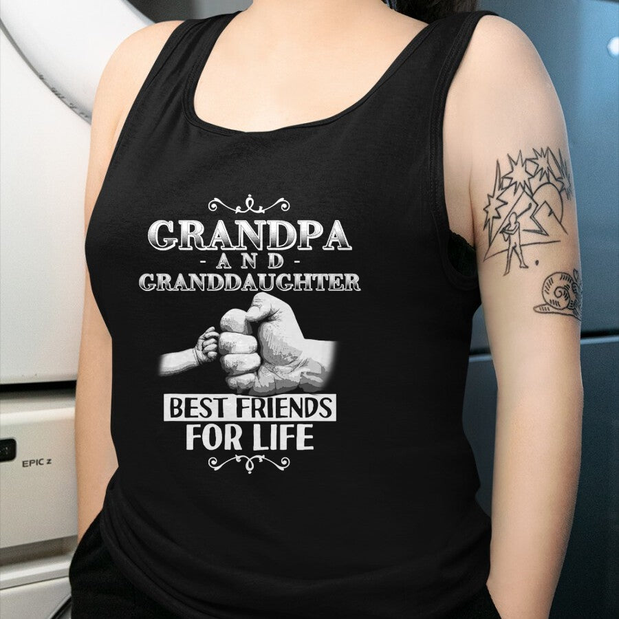 Best Grandpa Shirt, Proud Grandpa Unisex T-Shirt/Hoodie/Sweatshirt HLT00 - Grandpa and Granddaughter Best Friends For Life Matching T-Shirt T-Shirt (1)