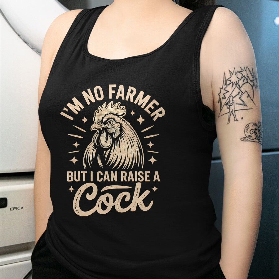 Best Farmer Life Shirt, Funny Farmer UnisexT-Shirt/Hoodie/Sweatshirt HLT00 - I'm No Farmer But I Can Raise a Cock Funny Chicken Lover Fun T-Shirt