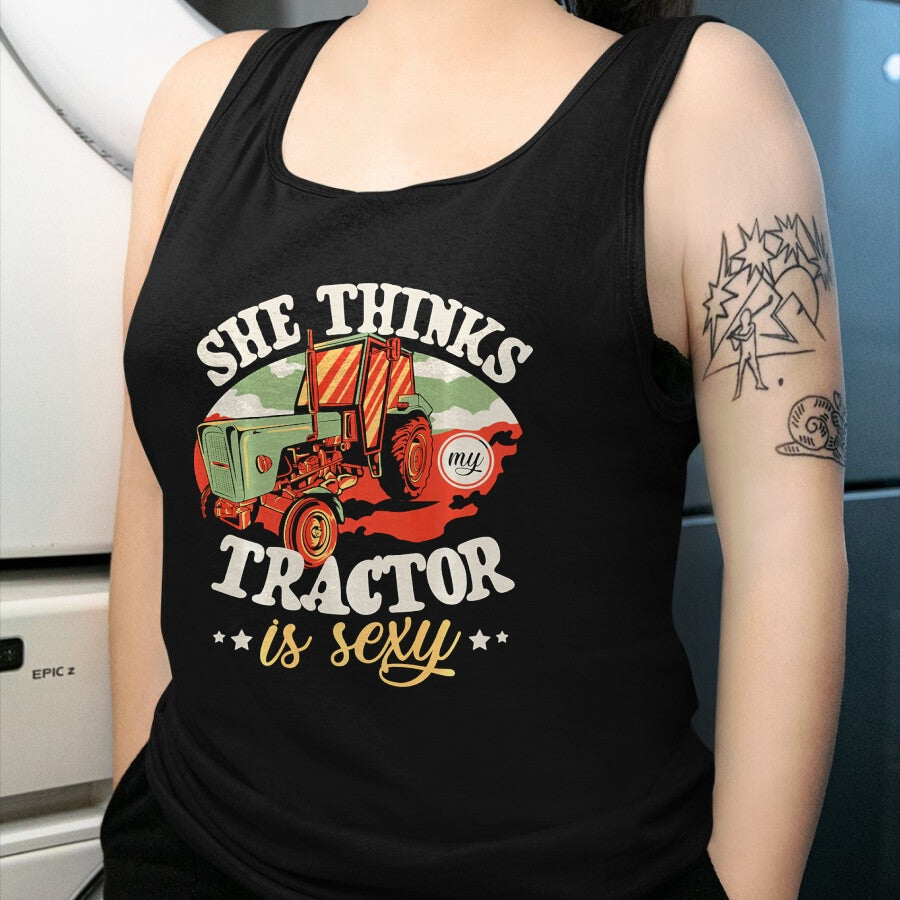 Best Farmer Life Shirt, Funny Farmer UnisexT-Shirt/Hoodie/Sweatshirt HLT00 - Mens She Thinks My Tractor is Sexy Farmer Agriculture Farm Performance T-Shirt
