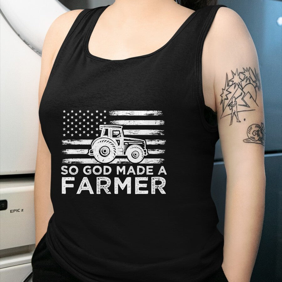 Best Farmer Life Shirt, Funny Farmer UnisexT-Shirt/Hoodie/Sweatshirt HLT00 - American Flag So God Made A Farmer 4th Of July T-Shirt (1)