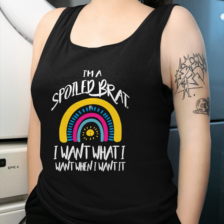 Best Wife Shirt, Wife and Husband Unisex T-Shirt/Hoodie/Sweatshirt HLT00 - I'm a Spoiled brat I want what I want when I want it-rainbow T-Shirt