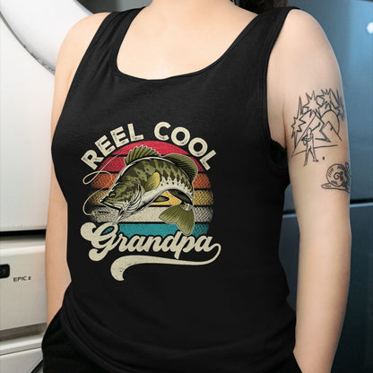 Best Grandpa Shirt, Proud Grandpa Unisex T-Shirt/Hoodie/Sweatshirt HLT00 - Reel Cool Grandpa Fishing Vintage Retro Father's Day Men Dad T-Shirt
