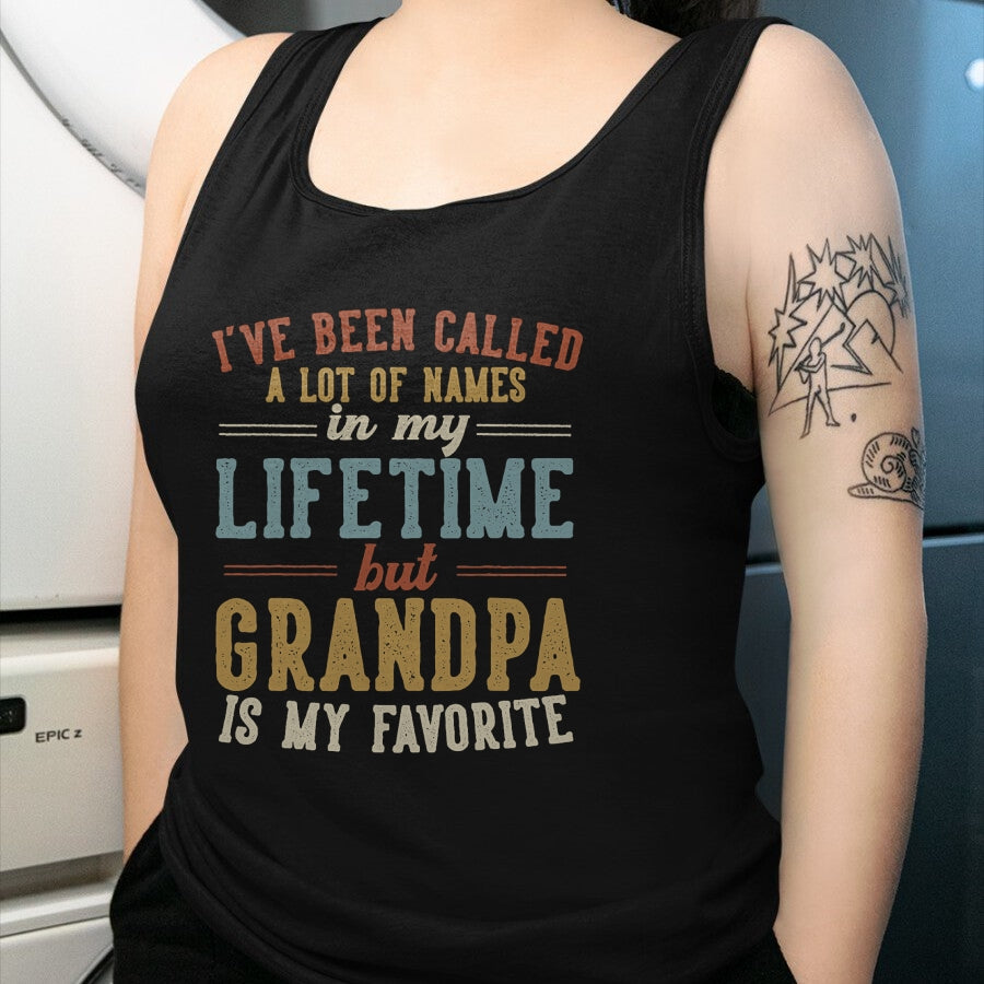 Best Grandpa Shirt, Proud Grandpa Unisex T-Shirt/Hoodie/Sweatshirt HLT00 - Grandpa Is My Favorite Name - Father's Day Grandpa T-Shirt (1)
