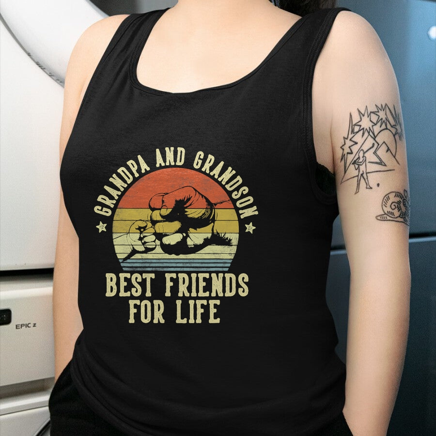 Best Grandpa Shirt, Proud Grandpa Unisex T-Shirt/Hoodie/Sweatshirt HLT00 - Grandpa and Grandson Best Friends for Life Funny Grandpa T-Shirt