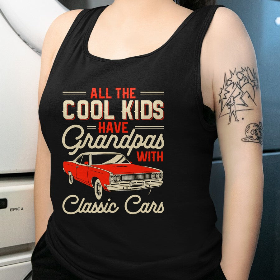 Best Grandpa Shirt, Proud Grandpa Unisex T-Shirt/Hoodie/Sweatshirt HLT00 - Grandpas with Classic Cars Funny Old Car Enthusiast Car Guy T-Shirt