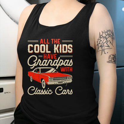 Best Grandpa Shirt, Proud Grandpa Unisex T-Shirt/Hoodie/Sweatshirt HLT00 - Grandpas with Classic Cars Funny Old Car Enthusiast Car Guy T-Shirt