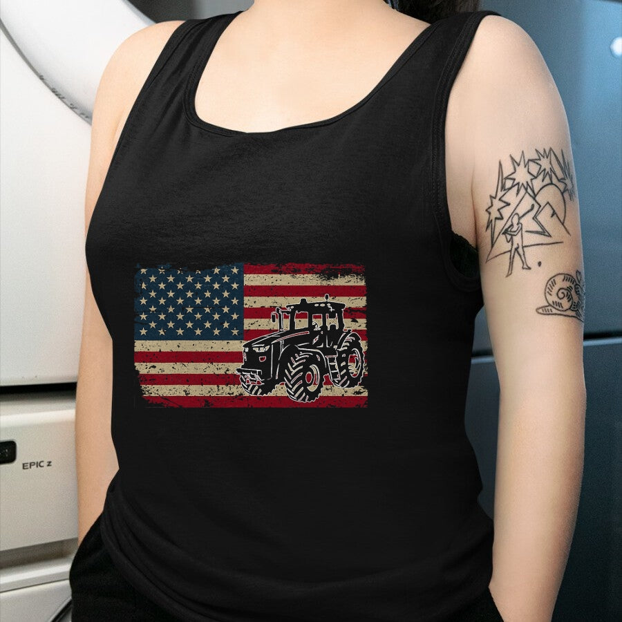 Best Farmer Life Shirt, Funny Farmer UnisexT-Shirt/Hoodie/Sweatshirt HLT00 - Farm Tractors USA Flag Patriotic Farming Gift T-Shirt Small