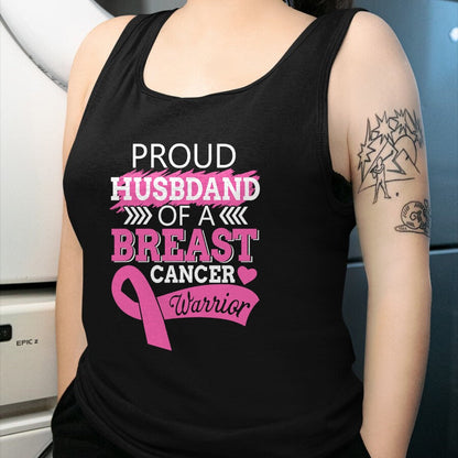 Best Wife Shirt, Wife and Husband Unisex T-Shirt/Hoodie/Sweatshirt HLT00 - Gift for wife T shirt, lucky wife   Proud Husband Of A Breast Cancer Warrior Support For My Wife T-S